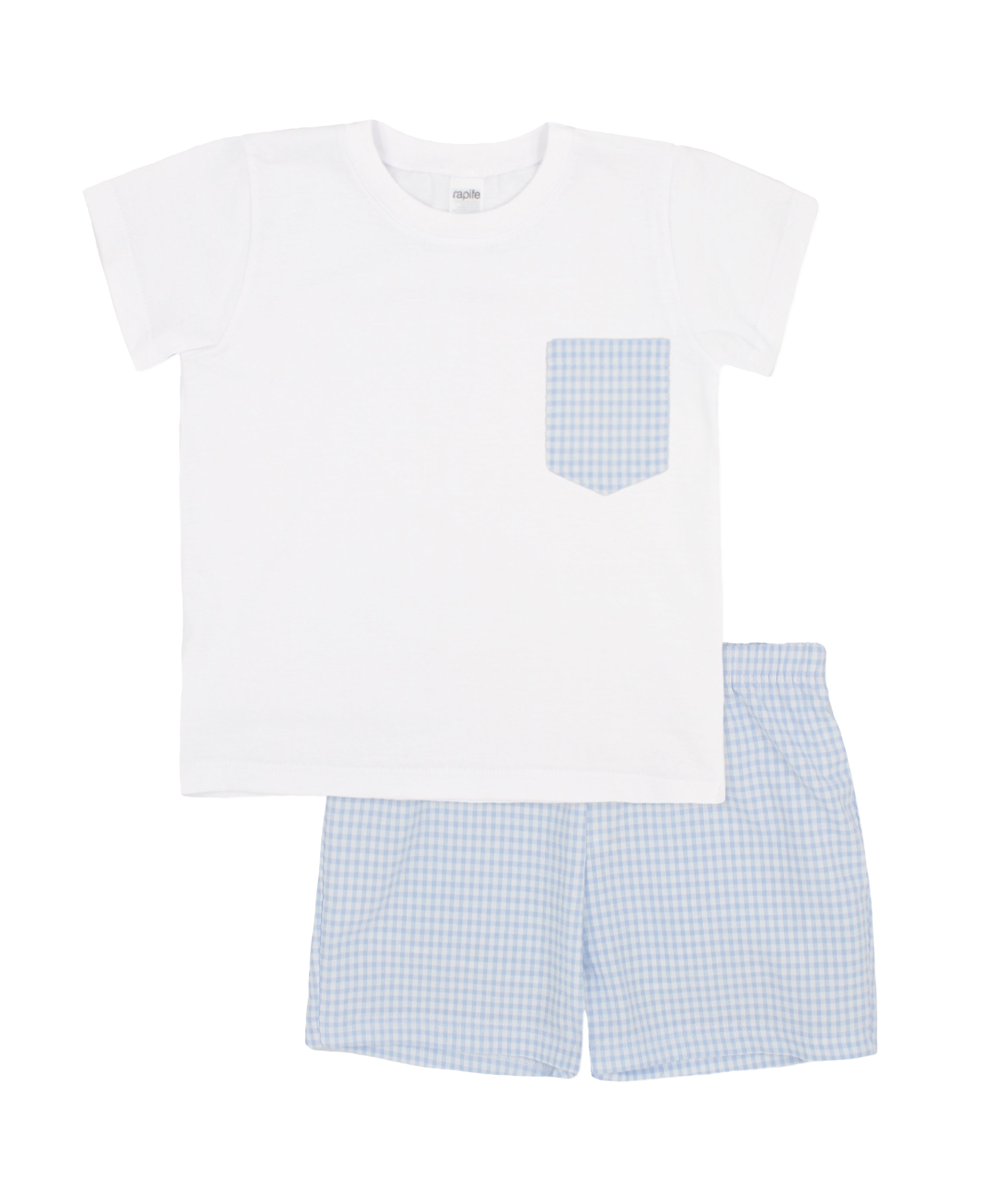 SS23 Rapife Boys Cala Blue & White Check Short Set – Liquorice Kids