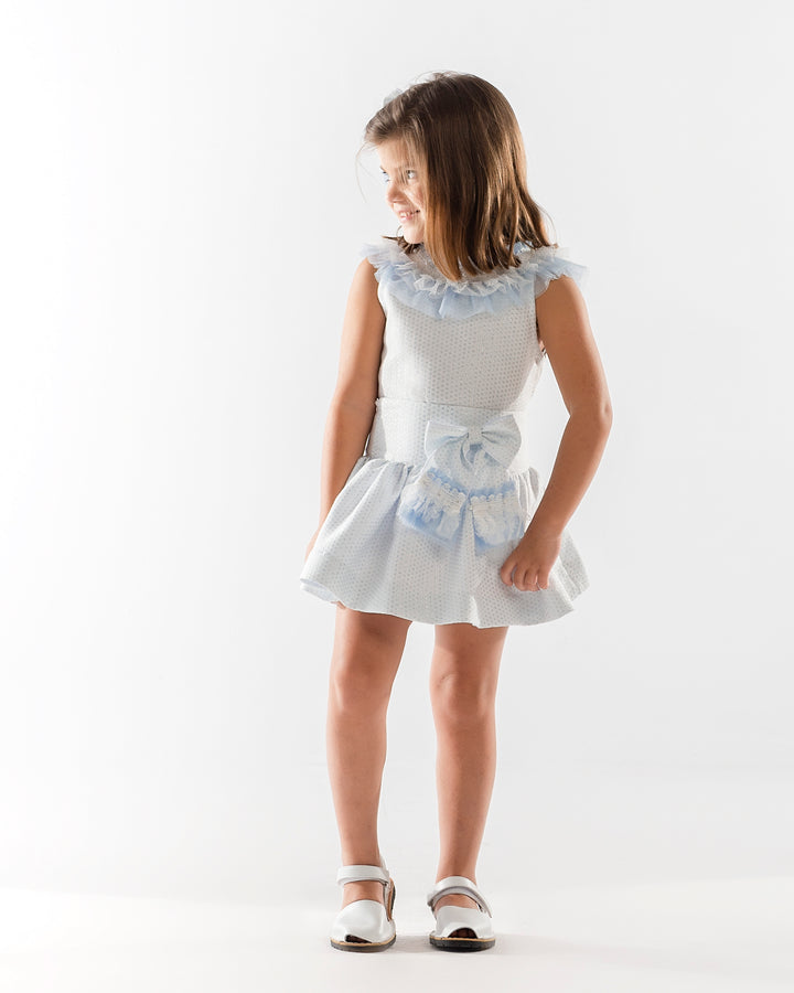 SS21 Naxos Girls Blue Sparkle Skirt Set