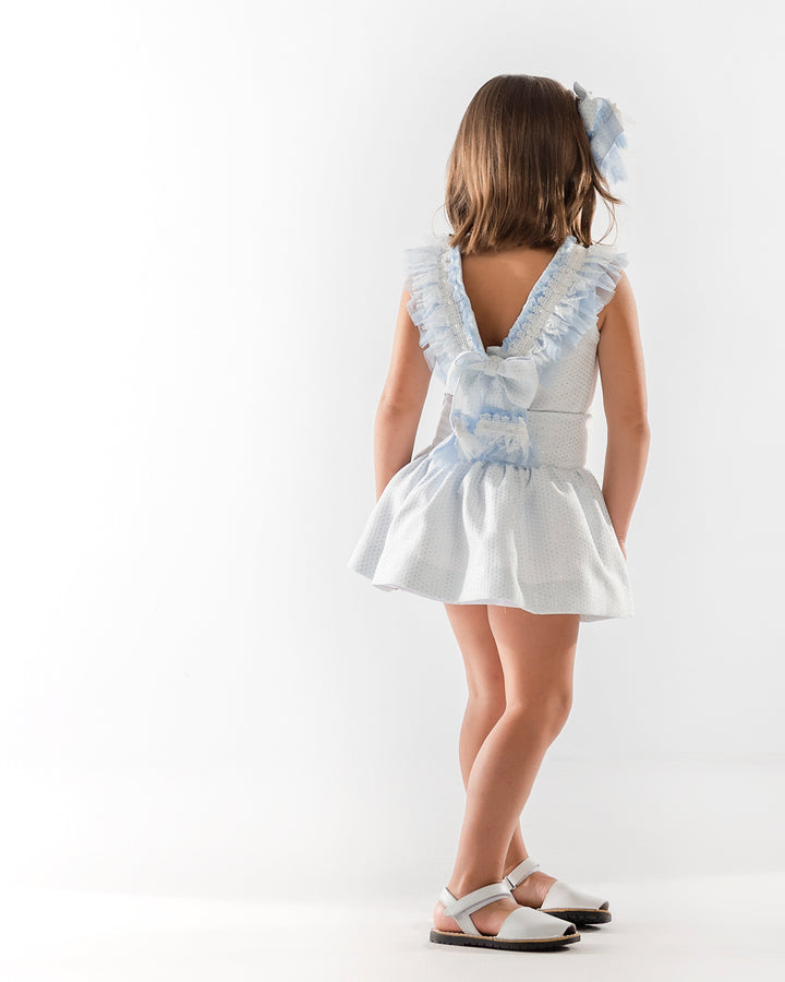 SS21 Naxos Girls Blue Sparkle Skirt Set