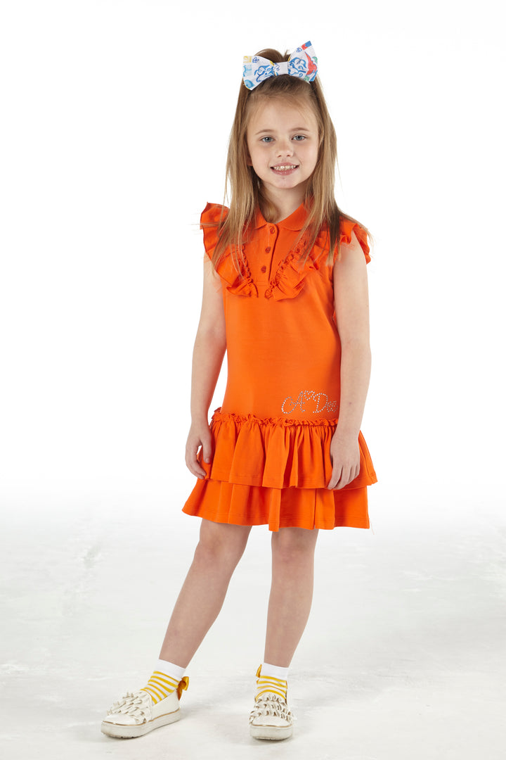 SS21 A Dee Girls Lauryn Porto Orange Sky Tennis Dress