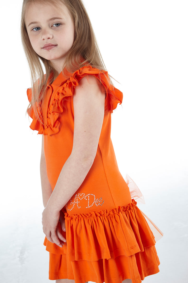 SS21 A Dee Girls Lauryn Porto Orange Sky Tennis Dress