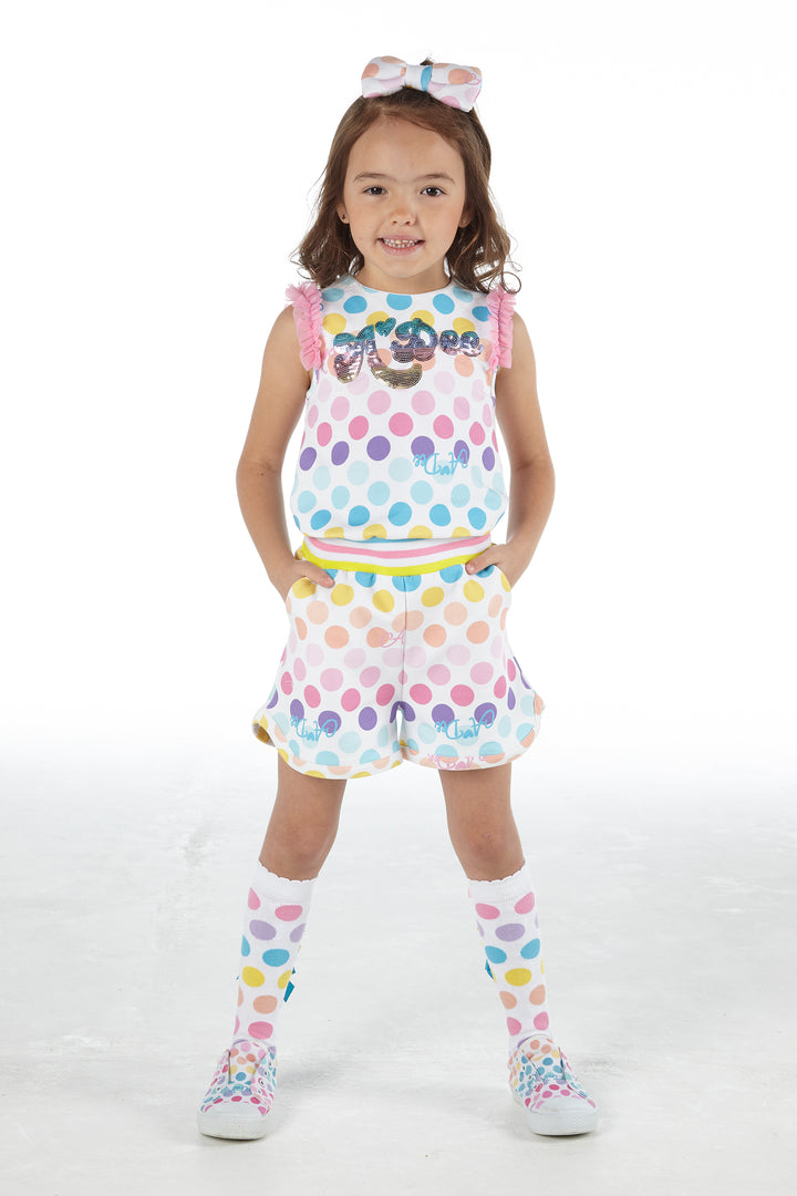 SS21 A Dee Girls Nirobi Rainbows & Unicorns Dotty Playsuit