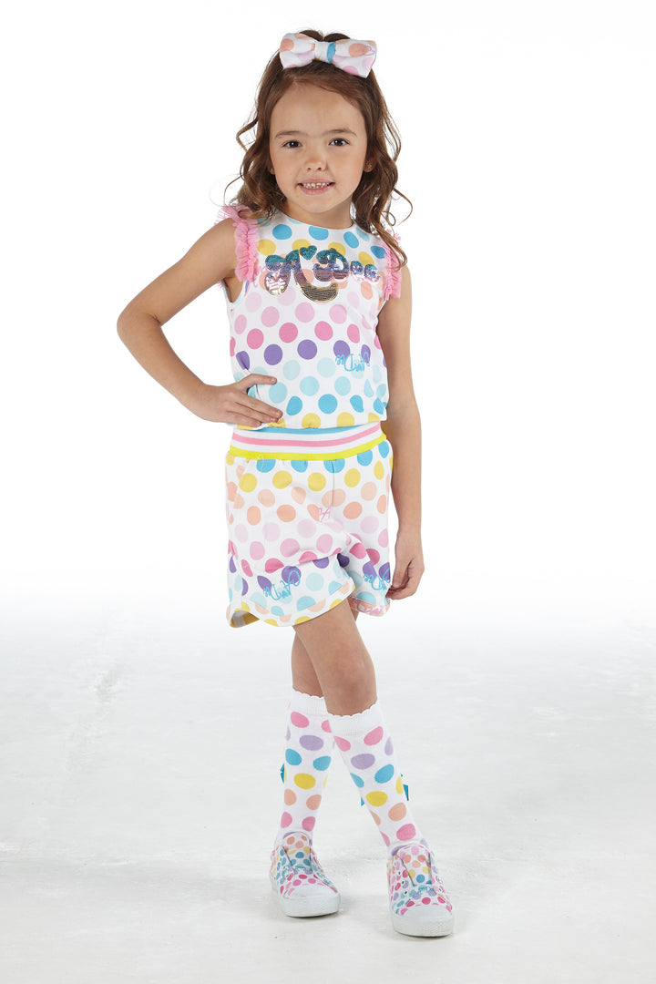 SS21 A Dee Girls Nirobi Rainbows & Unicorns Dotty Playsuit