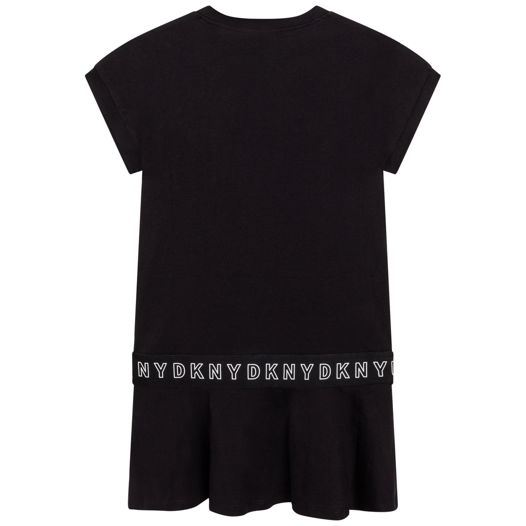 SS22 DKNY Girls Black Peplum Dress