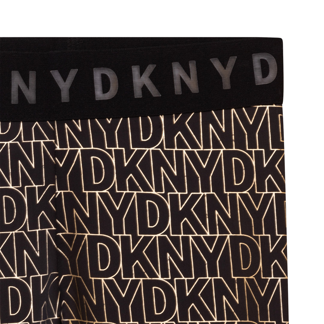 SS22 DKNY Girls Black & Gold Leggings