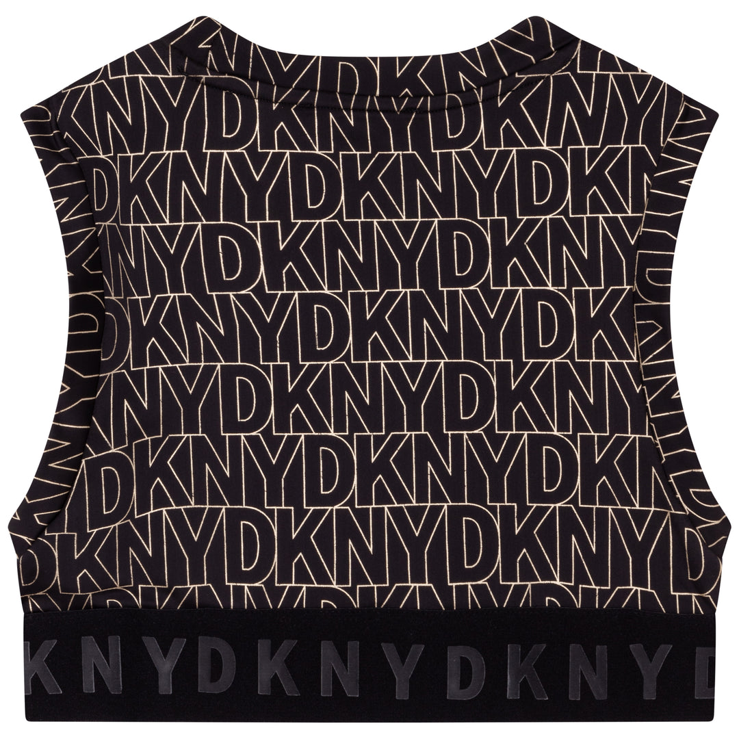 SS22 DKNY Girls Black & Gold Sports Top