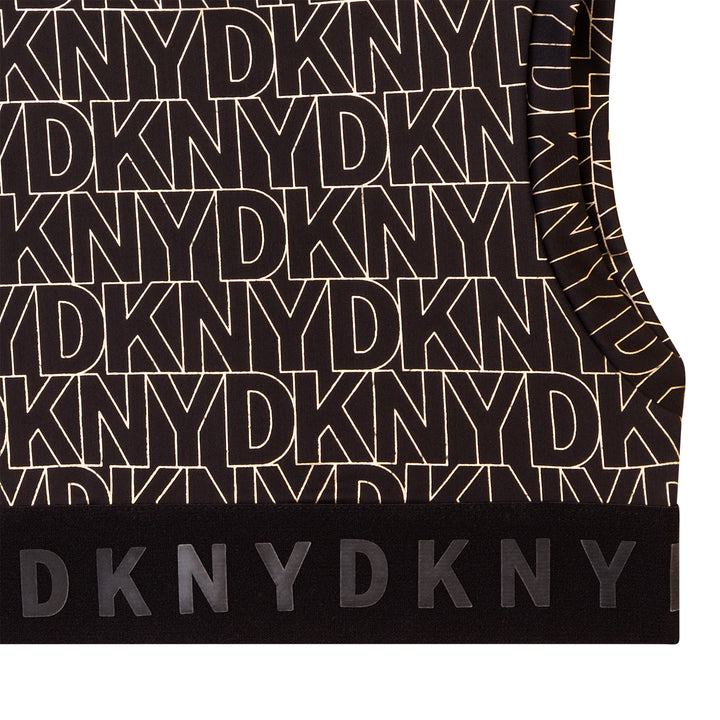 SS22 DKNY Girls Black & Gold Sports Top