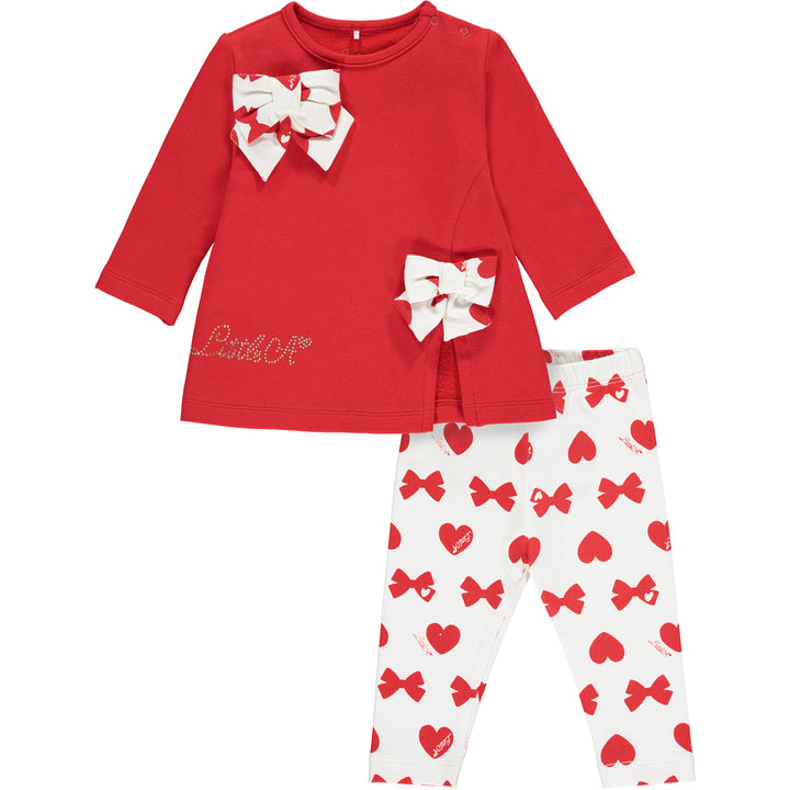 AW21 Little A Dee Girls Brianna Bows & Hearts Leggings Set