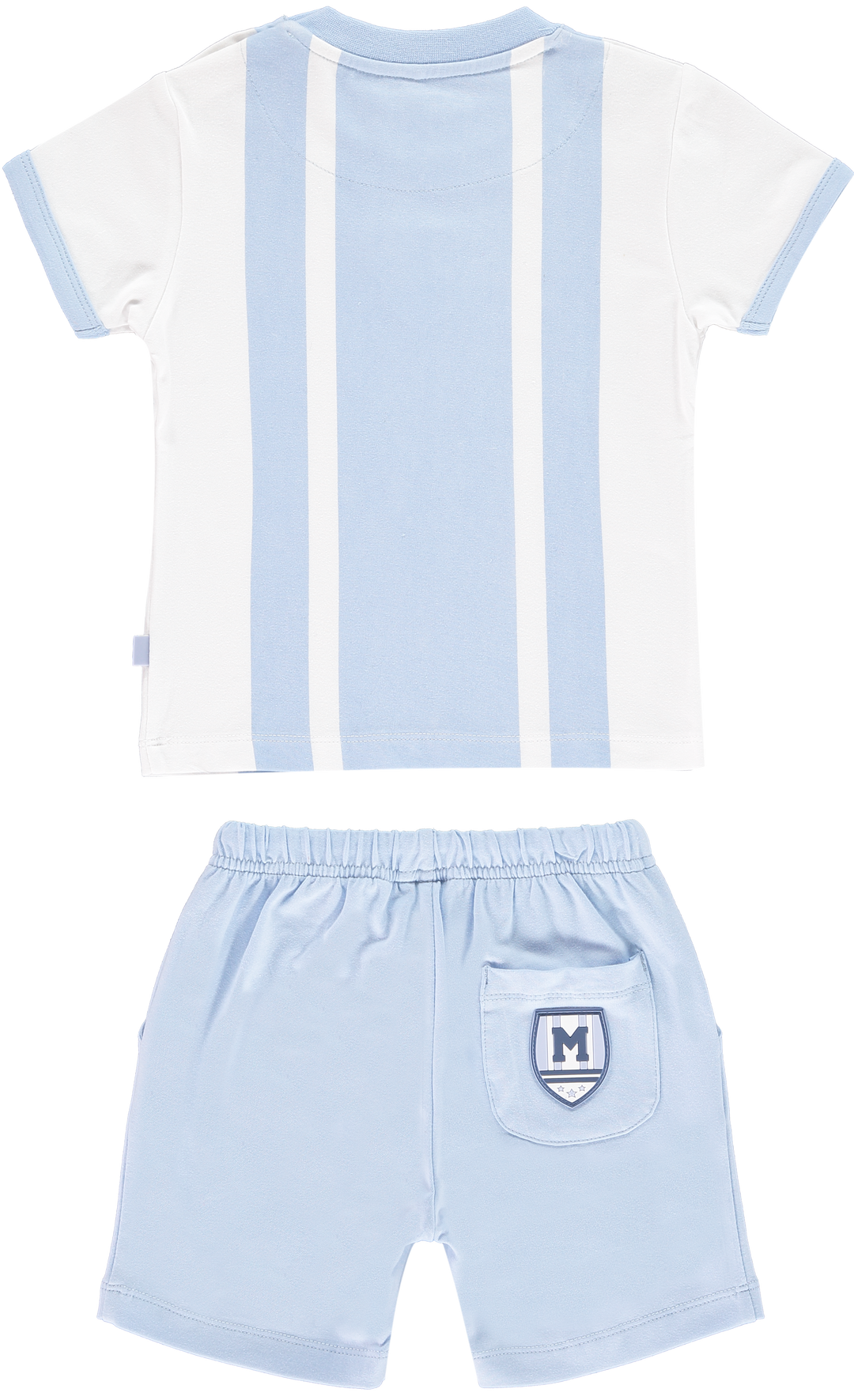 SS19 Mitch & Son Boys Nicholas Pale Blue & White Shorts Set