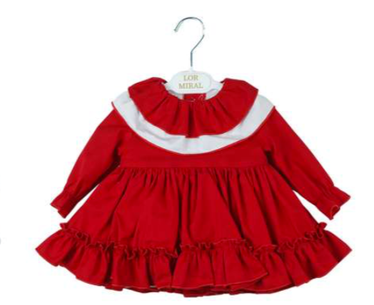 AW22 Lor Miral Baby Girls Red Dress & Knickers Set 22004