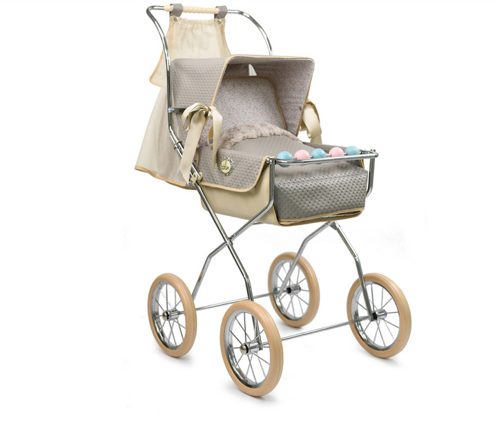 Bebelux Grey Vintage Reborn Spanish Doll's Pushchair 2320-G