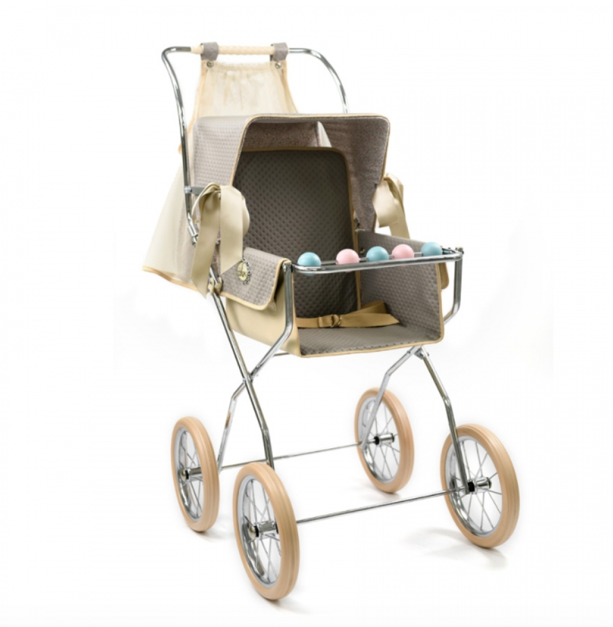 Bebelux Grey Vintage Reborn Spanish Doll's Pushchair 2320-G