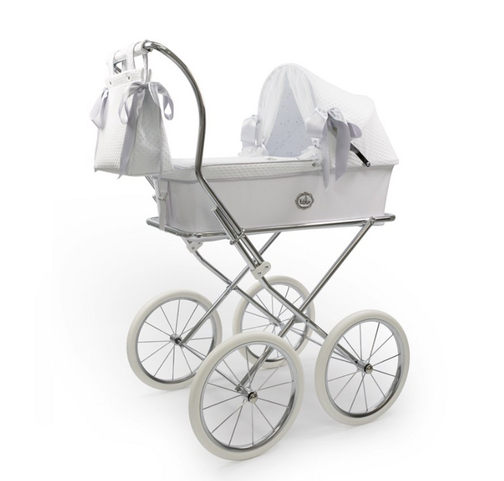 Bebelux 'Sweet Pearl' White Doll's Pram & Bag