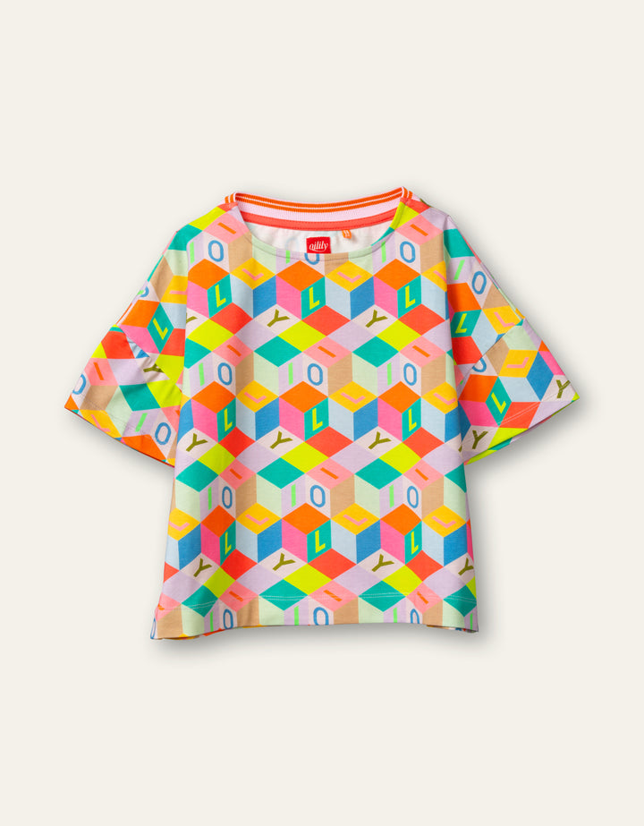 SS21 Oilily Girls Tischa Multi-Colour Blocks T-Shirt 20