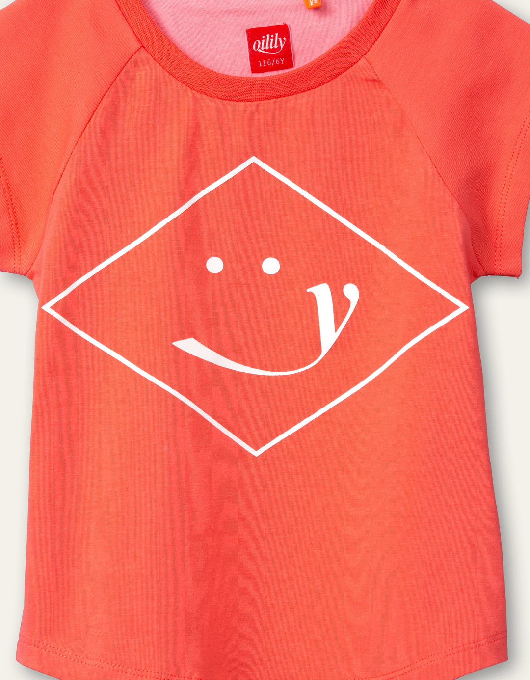 SS21 Oilily Girls Tram Coral Short Sleeve Smile T-Shirt 15