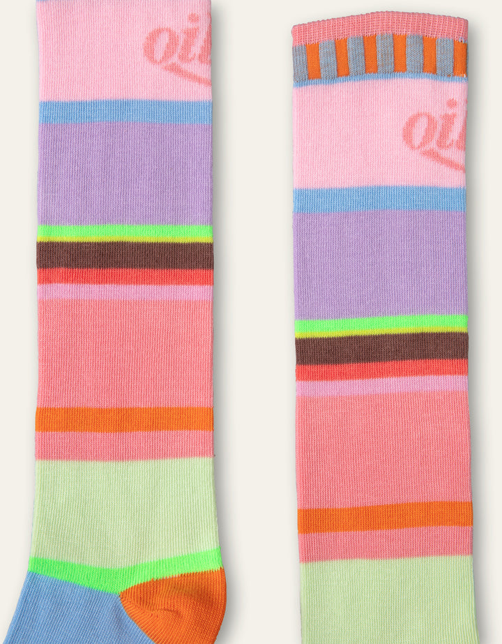 SS21 Oilily Girls Manuela Multi-Colour Stripe Knee High Socks 62