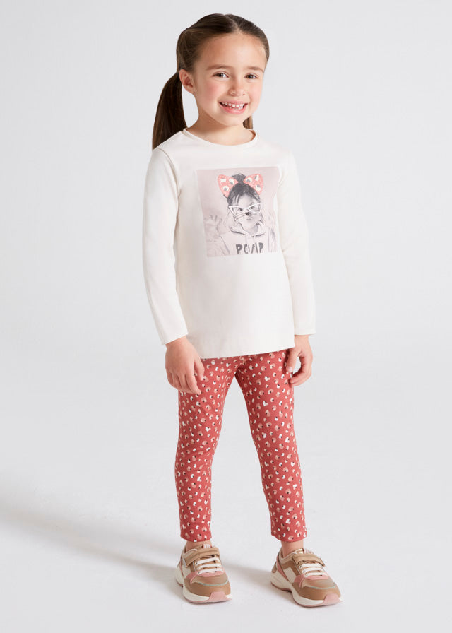 AW22 Mayoral Girls Leopard Print Leggings Set 4777