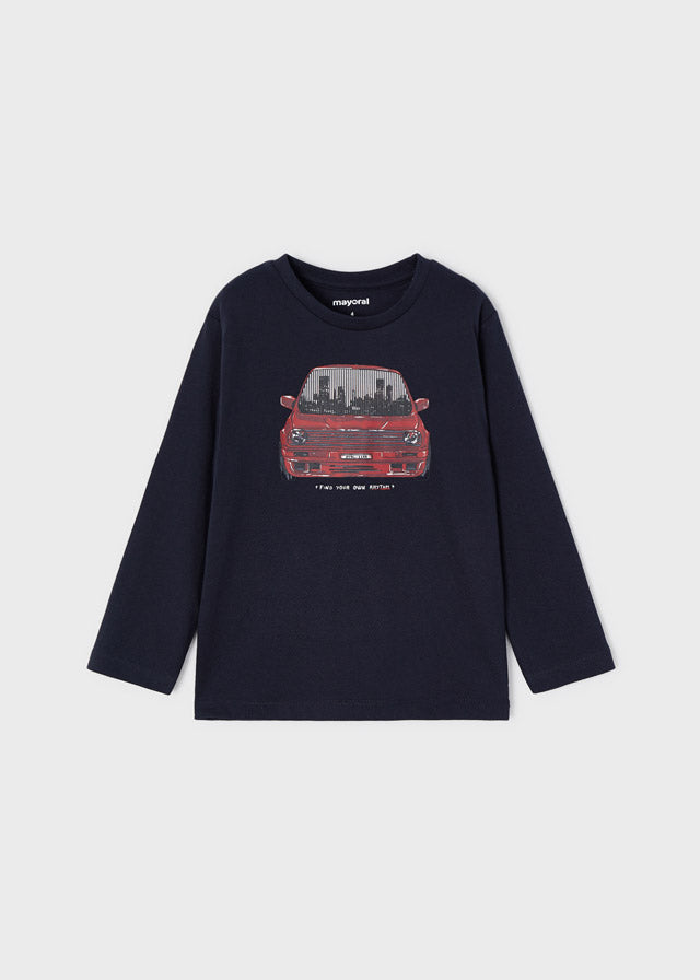 AW22 Mayoral Boys Navy Blue Car Top 4009