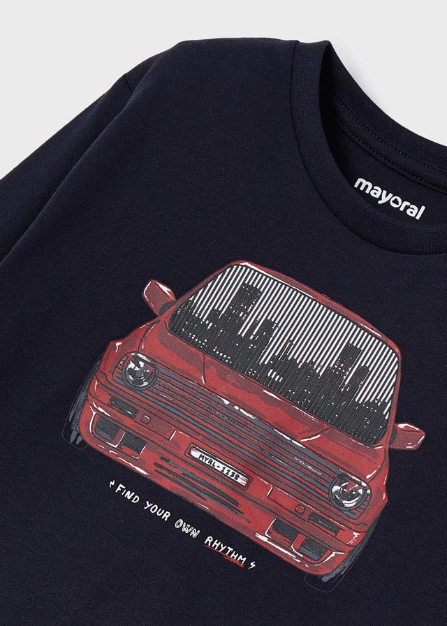 AW22 Mayoral Boys Navy Blue Car Top 4009