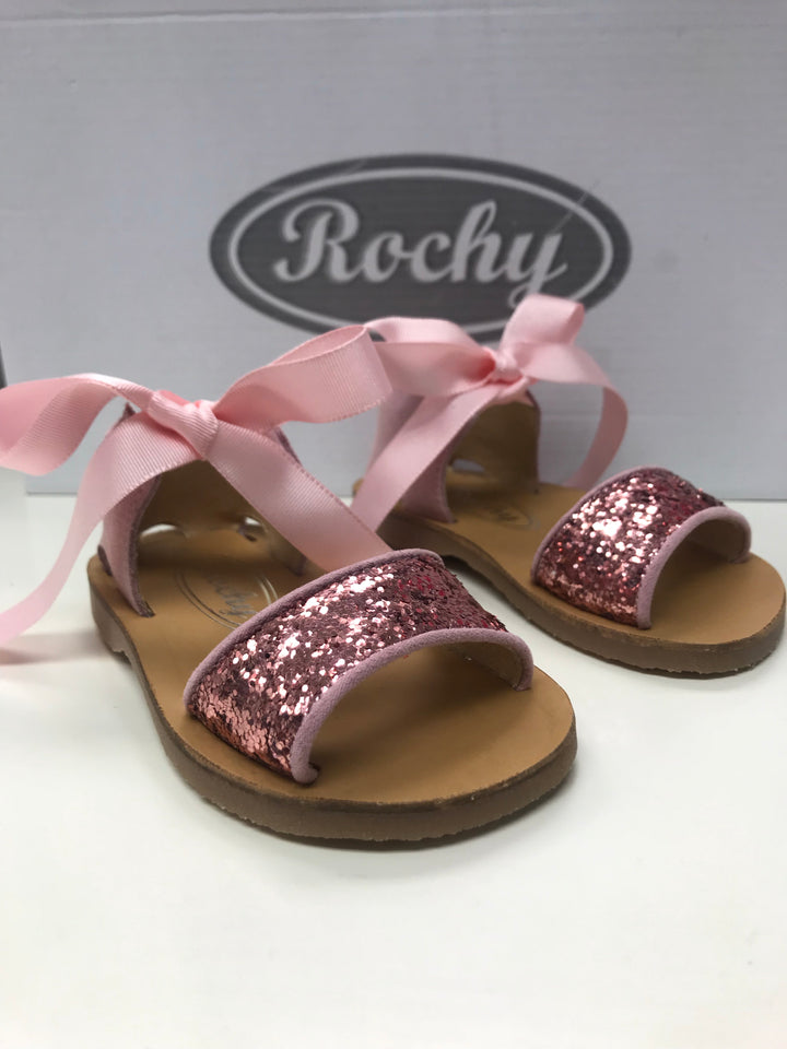 Rochy Girls Pink Glitter Sandals