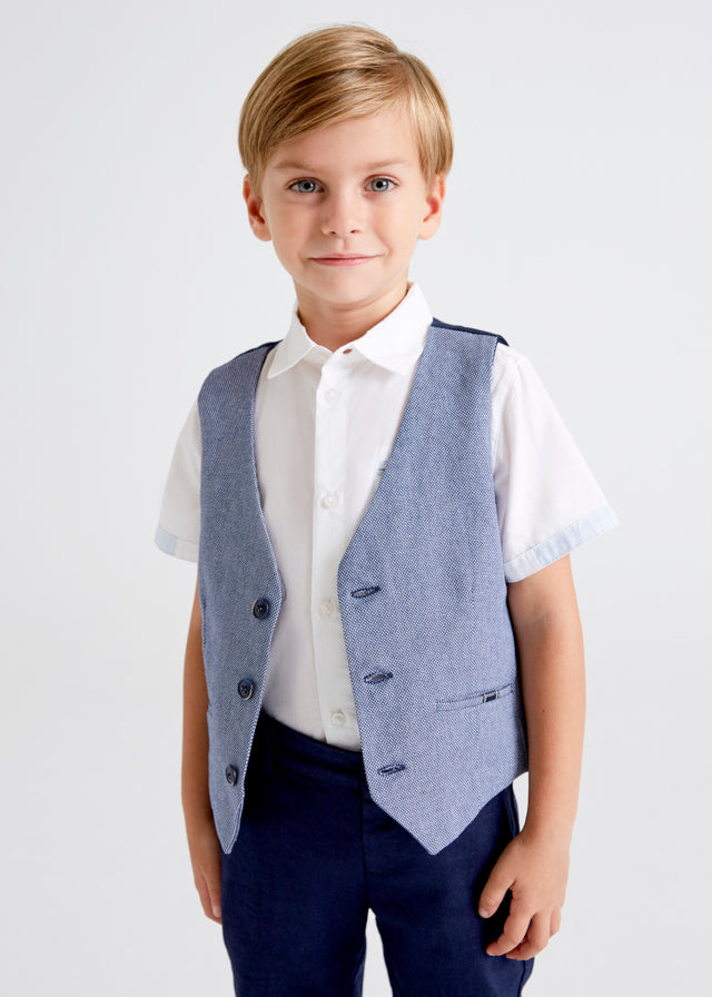 SS22 Mayoral Boys Blue Waistcoat 3338