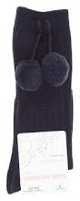 Carlomagno Navy Blue Pom-Pom Socks - Liquorice Kids