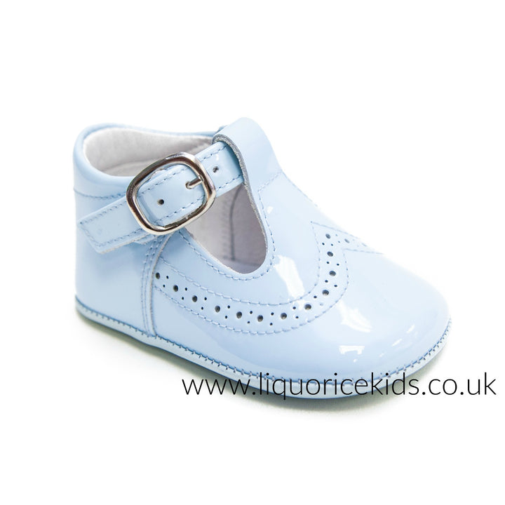 Andanines Baby Blue Patent Pram Shoe - Liquorice Kids