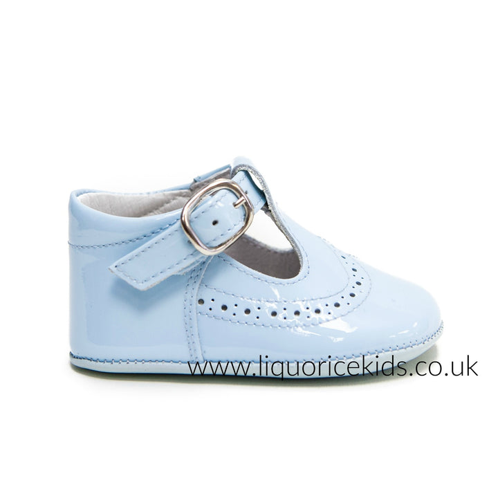 Andanines Baby Blue Patent Pram Shoe - Liquorice Kids