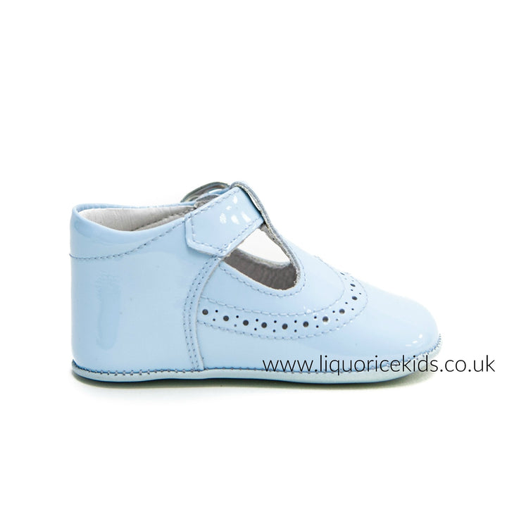 Andanines Baby Blue Patent Pram Shoe - Liquorice Kids