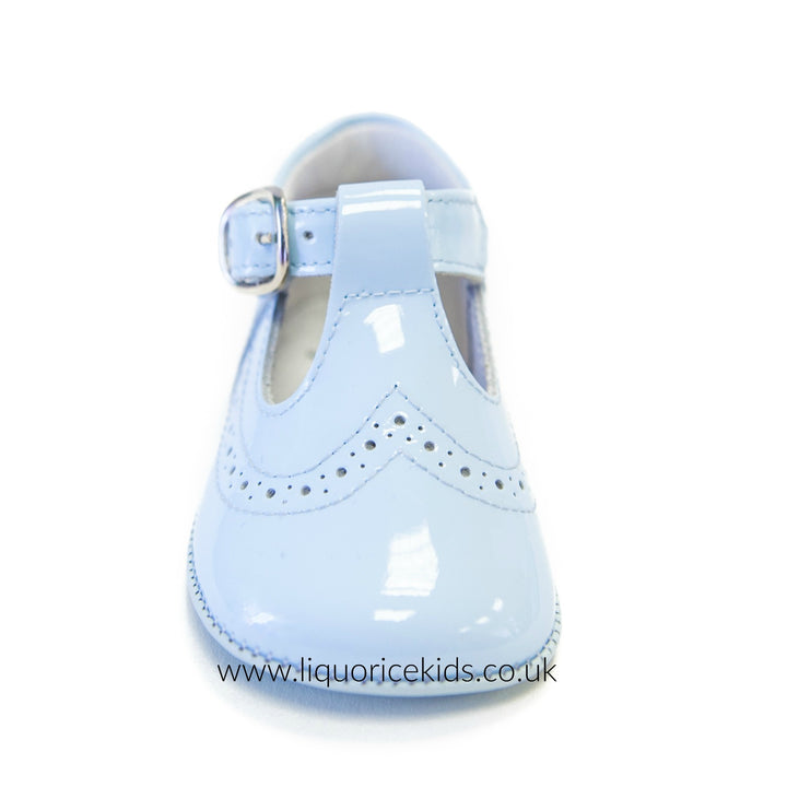 Andanines Baby Blue Patent Pram Shoe - Liquorice Kids