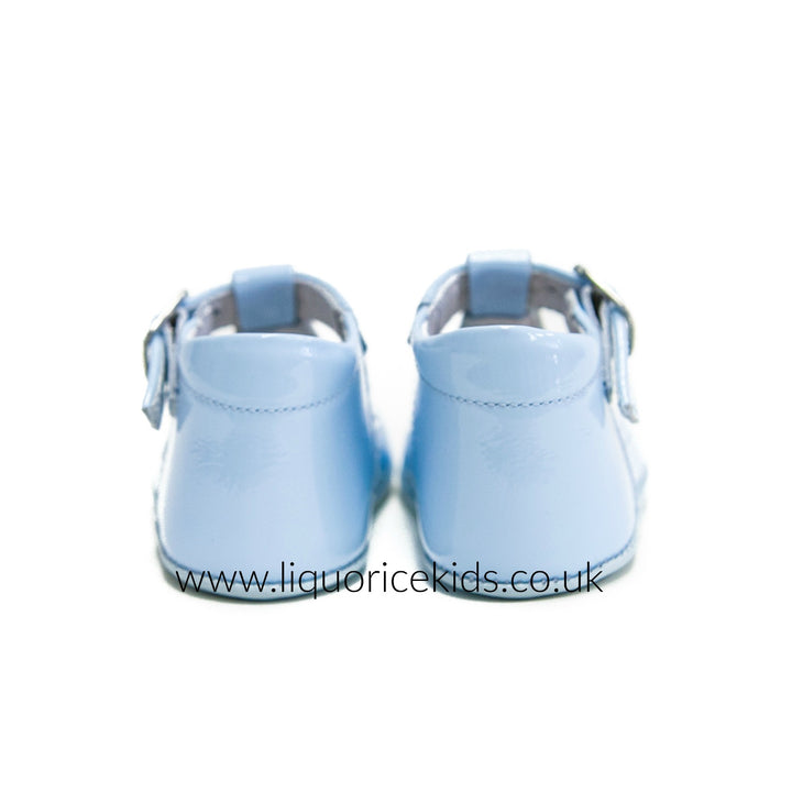 Andanines Baby Blue Patent Pram Shoe - Liquorice Kids