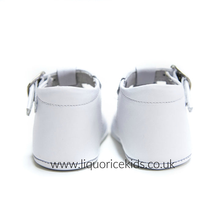 Andanines White Leather Pram Shoes