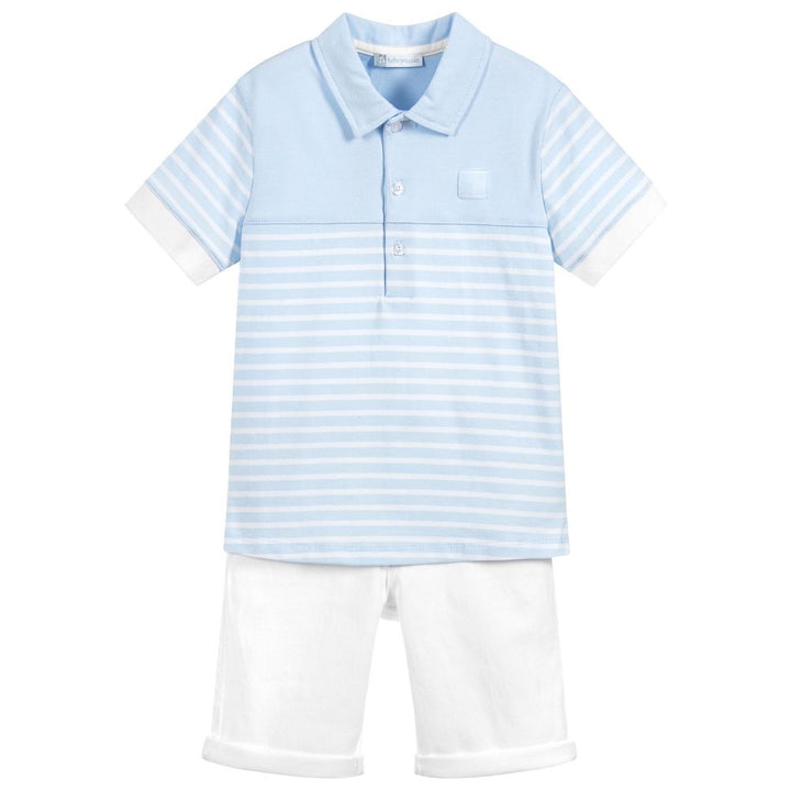 SS18 Tutto Piccolo Boys Blue & White Shorts Set 4840 & 4311