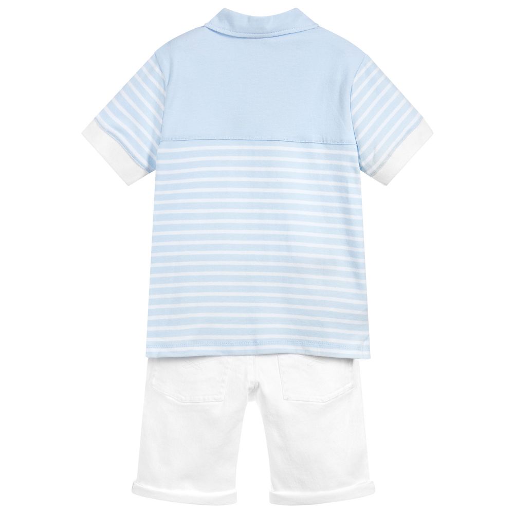 SS18 Tutto Piccolo Boys Blue & White Shorts Set 4840 & 4311